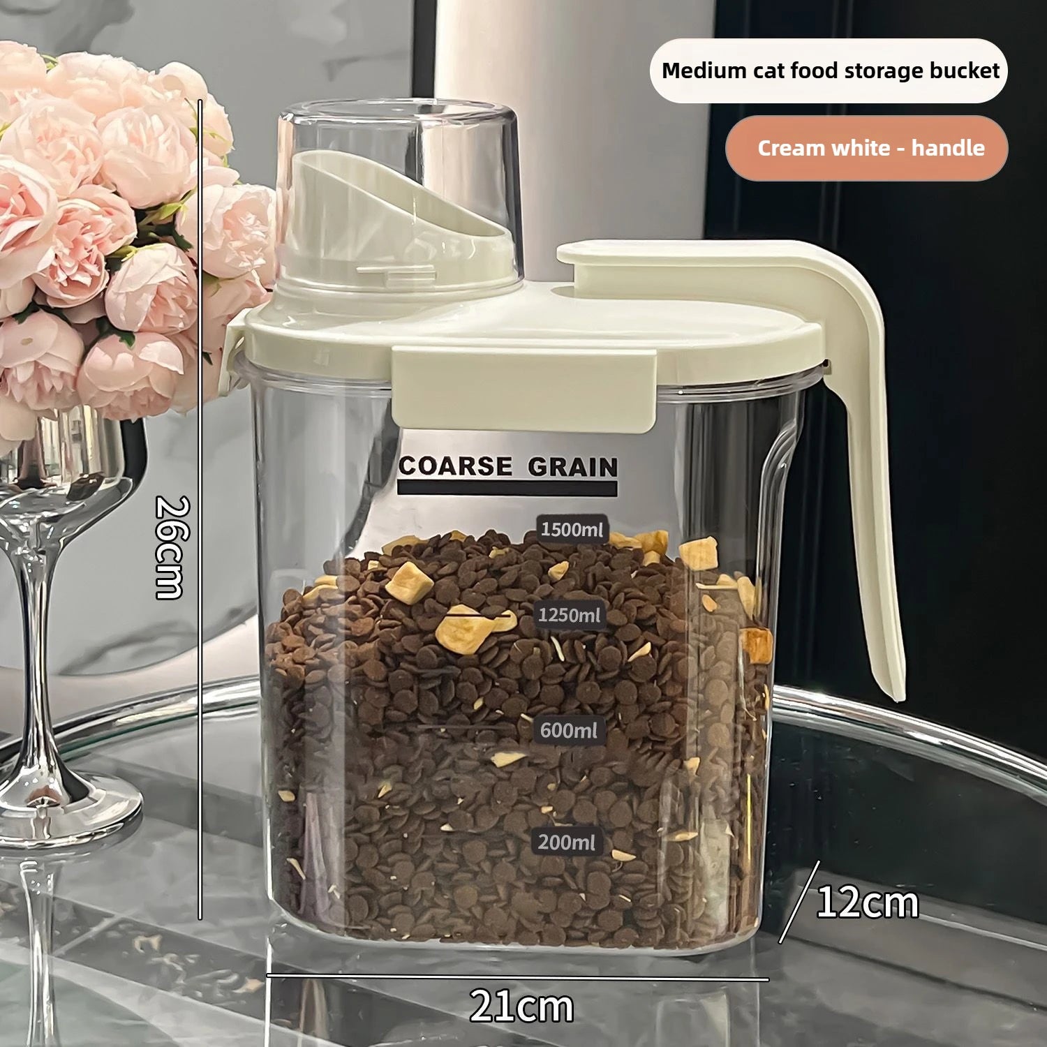 Cat food sealed storage tank dog food storage bottle thickened household pest-proof bucket food-grade moisture-proof container