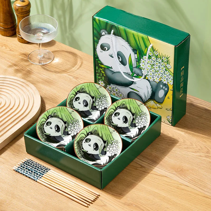 Bohemian Ceramic Tableware Household Gift Blue and White Porcelain Chopsticks Bowl Set Gift Box Packing