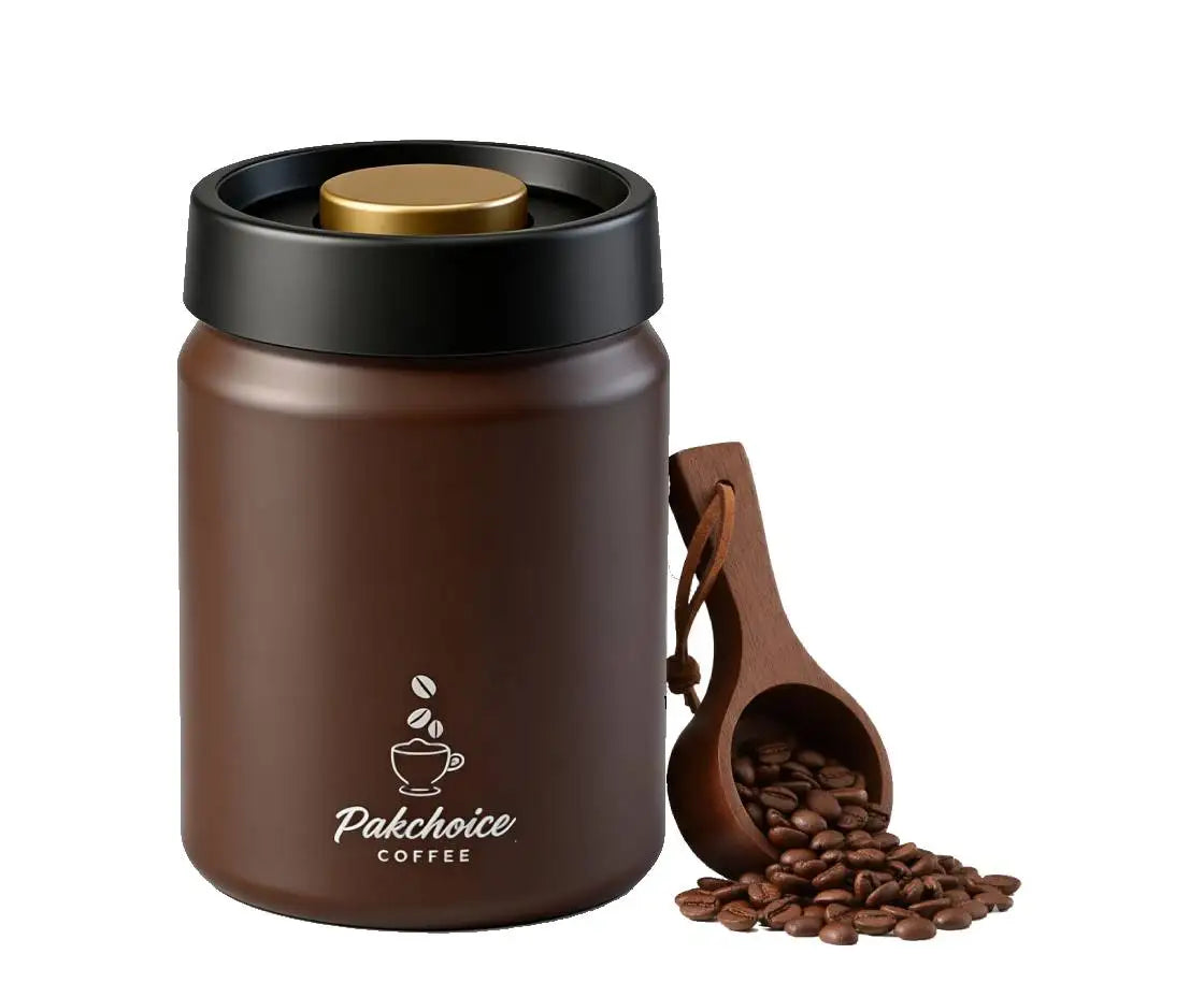 Vacuum Coffee Bean Storage Container Stainless Steel Airtight Canister Light-proof Tea Spice Food Storage Jar Kitchen Tool