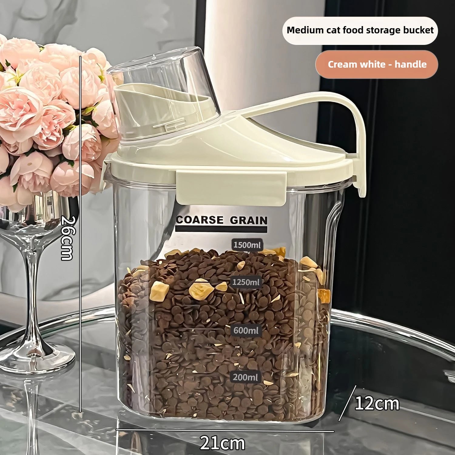 Cat food sealed storage tank dog food storage bottle thickened household pest-proof bucket food-grade moisture-proof container