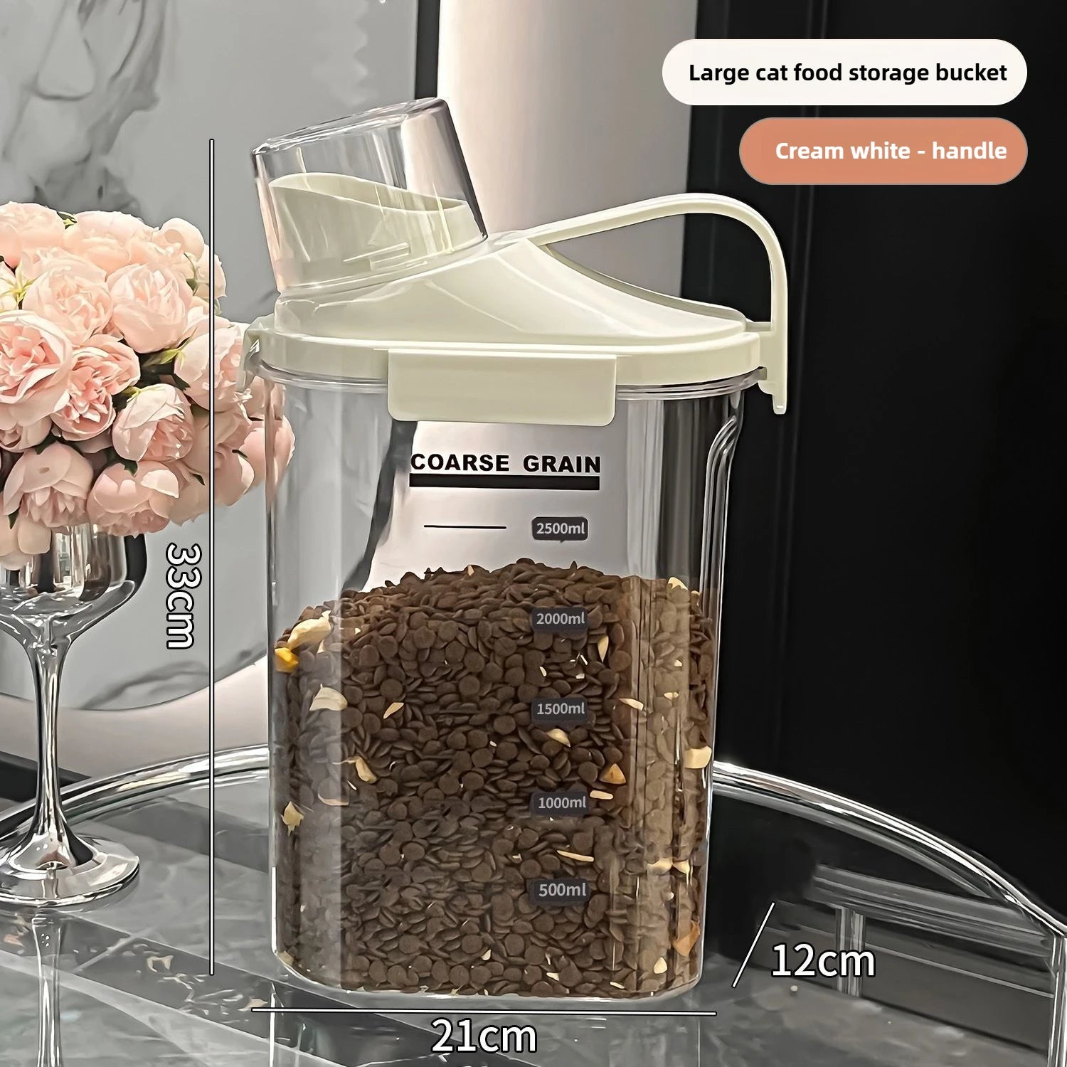 Cat food sealed storage tank dog food storage bottle thickened household pest-proof bucket food-grade moisture-proof container