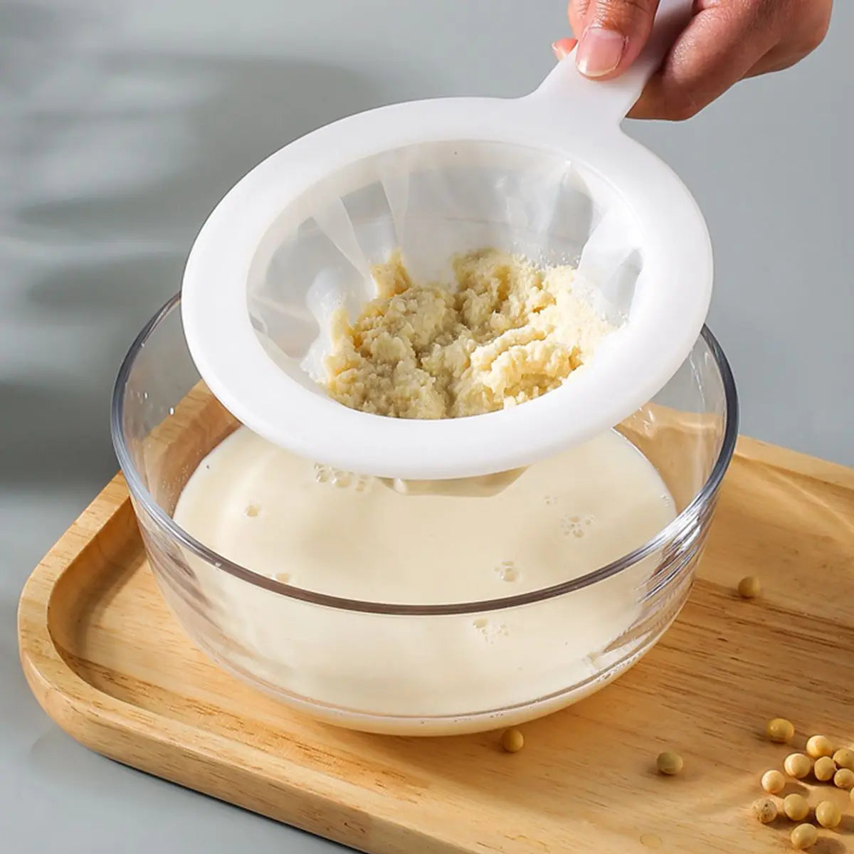 100/200/400 Mesh Kitchen Nut Milk Filter Ultra-fine Mesh Strainer Nylon Mesh Filter Spoon for Soy Milk Coffee Yogurt Strainers