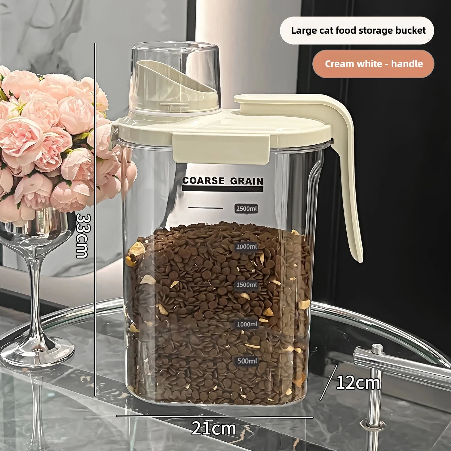 Cat food sealed storage tank dog food storage bottle thickened household pest-proof bucket food-grade moisture-proof container