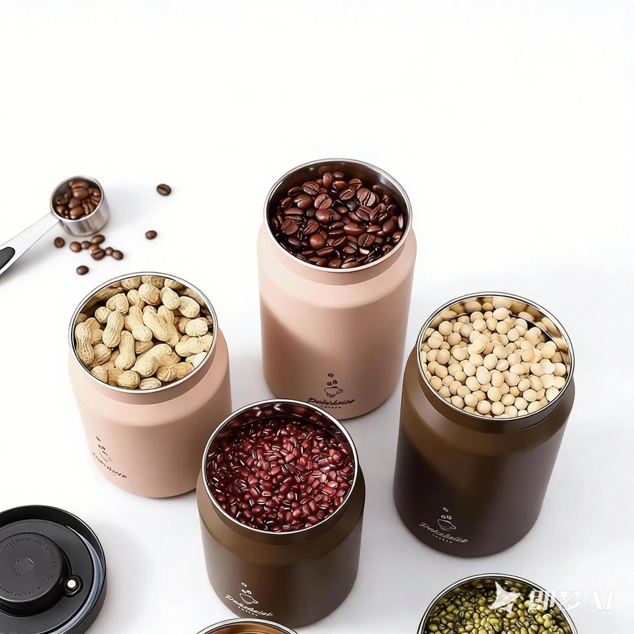 Vacuum Coffee Bean Storage Container Stainless Steel Airtight Canister Light-proof Tea Spice Food Storage Jar Kitchen Tool