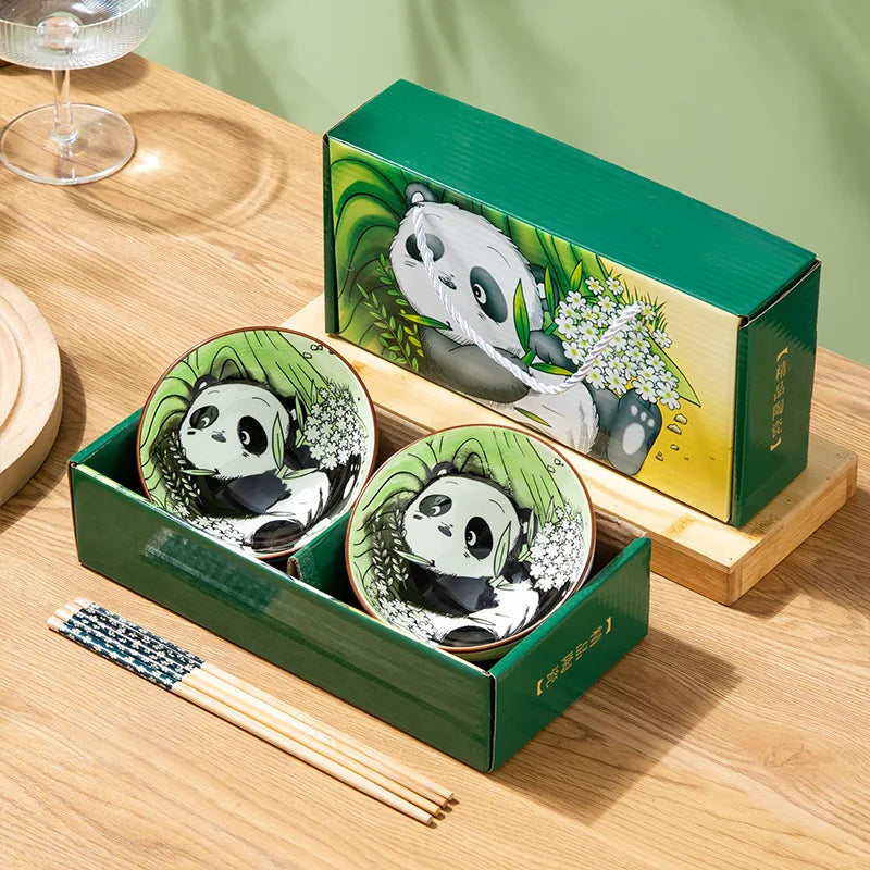 Bohemian Ceramic Tableware Household Gift Blue and White Porcelain Chopsticks Bowl Set Gift Box Packing