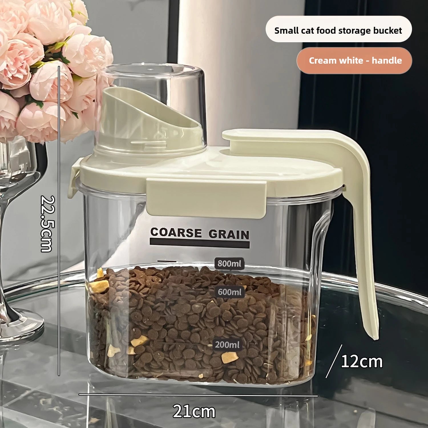Cat food sealed storage tank dog food storage bottle thickened household pest-proof bucket food-grade moisture-proof container