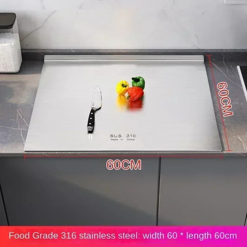 316 stainless steel panel and chopping board, kitchen household thickened double sided extra large kneaded surface cutting board