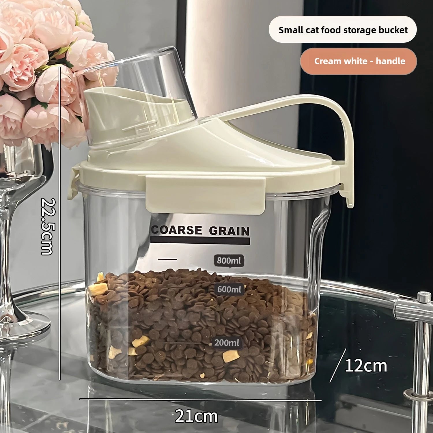 Cat food sealed storage tank dog food storage bottle thickened household pest-proof bucket food-grade moisture-proof container