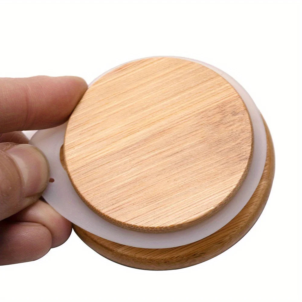 Glass Storage Jars with Airtight Bamboo Lid for Serving Tea, Coffee, Spice, Candy, Cookie Food Storage Containers